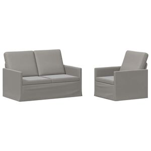 vidaXL Kanap&eacute; Szett 2 pcs Vil&aacute;gossz&uuml;rke B&aacute;rsony