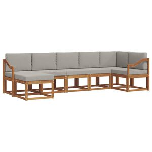 vidaXL K&uuml;lt&eacute;ri kanap&eacute; szett 7 pcs Term&eacute;szetes &eacute;s Vil&aacute;gossz&uuml;rke
