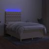vidaXL kr&eacute;msz&iacute;nű sz&ouml;vet rug&oacute;s &eacute;s LED-es &aacute;gy matraccal 120x190cm
