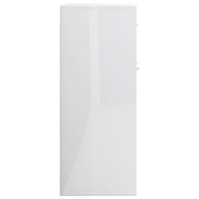 vidaXL magasfényű fehér forgácslap tálalószekrény 88 x 30 x 70 cm
