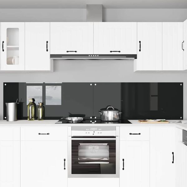 vidaXL Konyhai splashback 2 pcs Fekete 120 x 50 cm edzett &uuml;veg