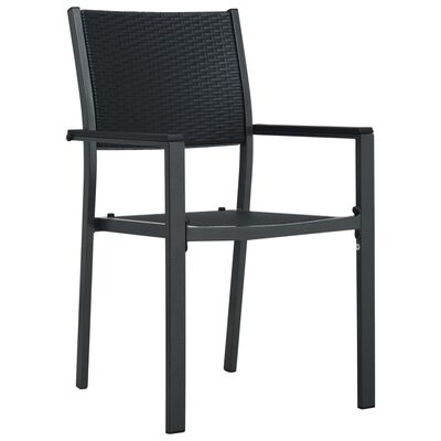 vidaXL 4 db fekete rattan hatású műanyag kerti szék