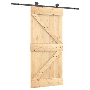 vidaXL Cs&uacute;sz&oacute; ajt&oacute; Term&eacute;szetes &eacute;s Fekete 95 x 210 cm Szil&aacute;rd Fenyőfa