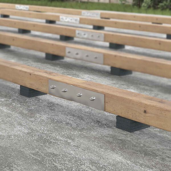 vidaXL Gumi granul&aacute;tum teraszpad Fekete 6 x 9 x 1 cm Gumi