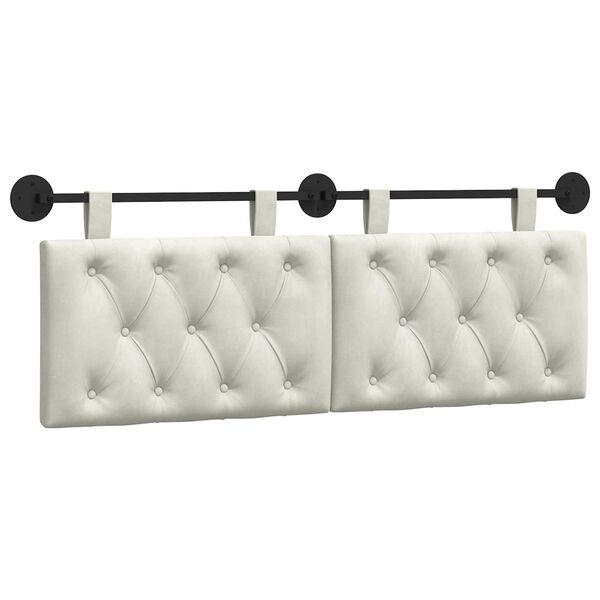 vidaXL Fali Fejt&aacute;mla Falra szerelhető Kr&eacute;m 130 x 55 x 7 cm B&aacute;rsony