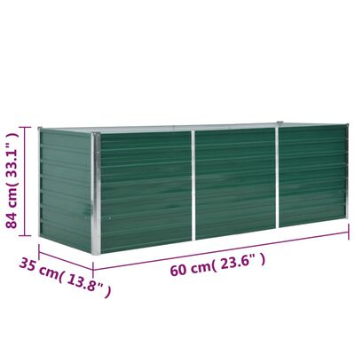 vidaXL zöld horganyzott acél kerti magaságyás 240 x 80 x 77 cm