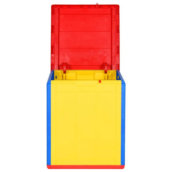 vidaXL sz&iacute;nes PP rattan kerti t&aacute;rol&oacute;l&aacute;da 90 L