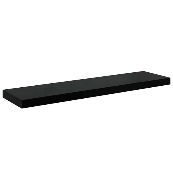 vidaXL magasf&eacute;nyű fekete MDF lebegő fali polc 90 x 23,5 x 3,8 cm
