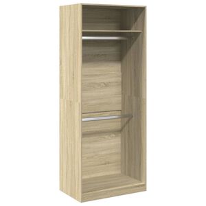 vidaXL sonoma t&ouml;lgy sz&iacute;nű szerelt fa ruh&aacute;sszekr&eacute;ny 80 x 50 x 200 cm