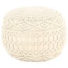 vidaXL k&eacute;zzel k&eacute;sz&uuml;lt makram&eacute; pamutpuff 45 x 30 cm