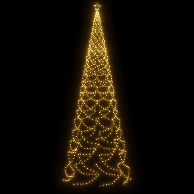 vidaXL meleg fehér 1400 LED-es karácsonyfa fémoszloppal 5 m