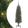 vidaXL Mű kar&aacute;csonyfa 150 LED-del Z&ouml;ld 120 cm PVC, ac&eacute;l &eacute;s műanyag