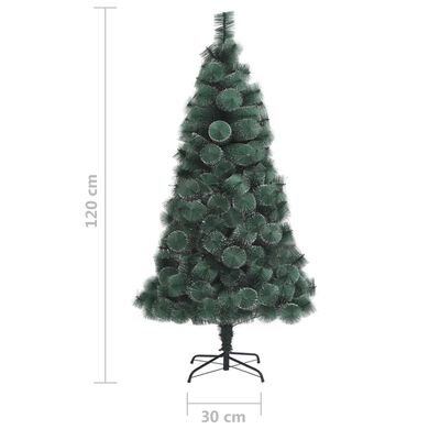 vidaXL zöld PVC és PE műkarácsonyfa LED-del és gömbszettel 120 cm
