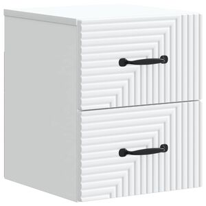 vidaXL Fali &eacute;jjeli szekr&eacute;ny fi&oacute;kkal Feh&eacute;r 34,5 x 33 x 40 cm Szerelt Fa