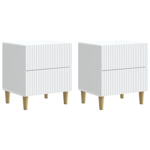 vidaXL &Eacute;jjeliszekr&eacute;ny fi&oacute;kkal 2 pcs Feh&eacute;r 43 x 34,5 x 48 cm Szerelt Fa