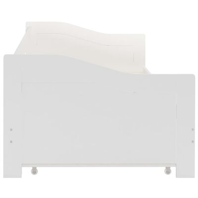 vidaXL fehér fenyőfa kihúzható kanapéágy keret 90 x 200 cm