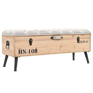 vidaXL t&ouml;m&ouml;r fenyőfa t&aacute;rol&oacute;pad 110 cm