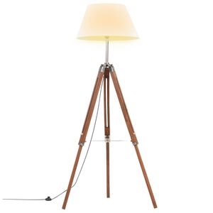 vidaXL m&eacute;zbarna-feh&eacute;r h&aacute;roml&aacute;b&uacute; t&ouml;m&ouml;r t&iacute;kfa &aacute;ll&oacute;l&aacute;mpa 141 cm