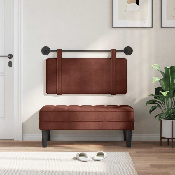 vidaXL Fali Fejt&aacute;mla Egysz&iacute;nű F&eacute;nyes Barna 90 x 55 x 5 cm Antik PU