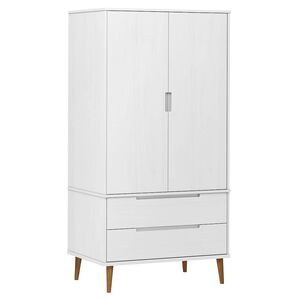 vidaXL MOLDE feh&eacute;r t&ouml;m&ouml;r fenyőfa gardr&oacute;b 90 x 55 x 175 cm
