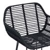 vidaXL Bárszék 2 pcs Fekete 55 x 52 x 92 cm Rattan és Vas