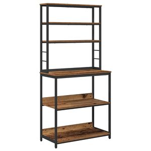 vidaXL Konyhai polc 5 szintes 80 x 40 x 168 cm Szerelt Fa &Ouml;reg fa