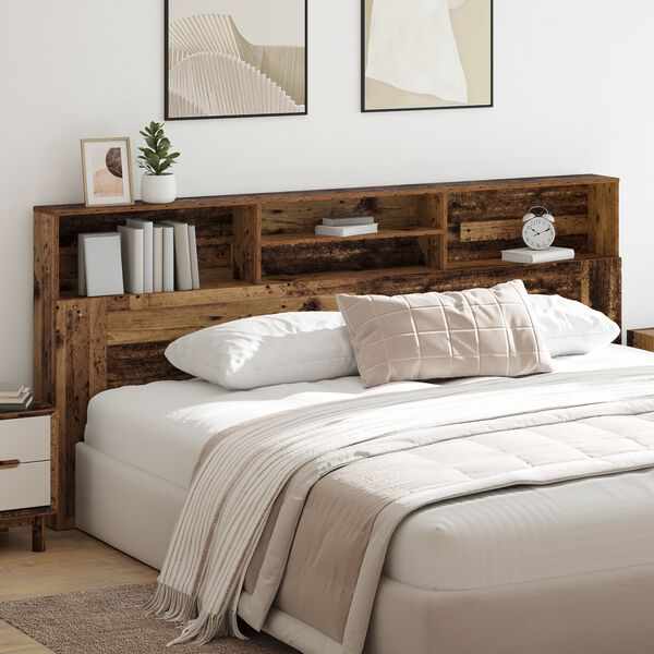 vidaXL Fejhajt&oacute; szekr&eacute;ny polcokkal &Ouml;reg fa 220 x 19 x 101,5 cm Faanyag