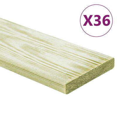 vidaXL 36 db impregnált tömör fenyőfa padlódeszka 4,32 m² 1 m