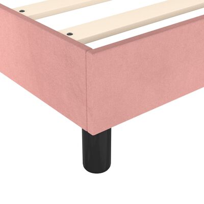 vidaXL rózsaszín bársony rugós ágykeret 180x200 cm