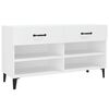vidaXL feh&eacute;r szerelt fa cipősszekr&eacute;ny 102x35x55 cm