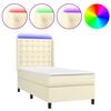 vidaXL kr&eacute;msz&iacute;nű műbőr rug&oacute;s &aacute;gy matraccal &eacute;s LED-del 90x200 cm