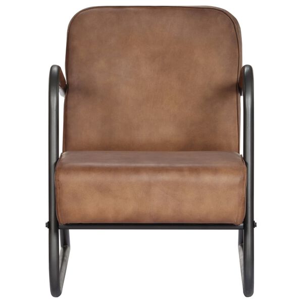 vidaXL világosbarna valódi bőr pihenőfotel