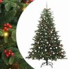 vidaXL Mű kar&aacute;csonyfa 300 LED-del Z&ouml;ld 210 cm PVC &eacute;s F&eacute;m &eacute;s Műanyag