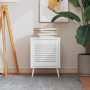 vidaXL feh&eacute;r t&ouml;m&ouml;r fenyőfa lamell&aacute;s szekr&eacute;nyajt&oacute; 39,5 x 39,4 cm