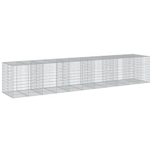 vidaXL horganyzott vas gabion kos&aacute;r fed&eacute;llel 550 x 100 x 100 cm