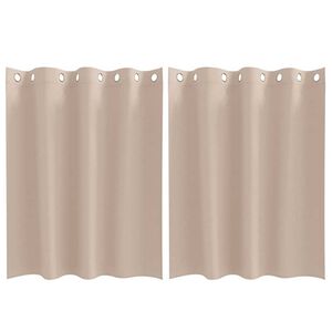 vidaXL Fekete Függöny Gyűrűkkel 2 pcs Tópszínű 140 x 140 cm Poliészter