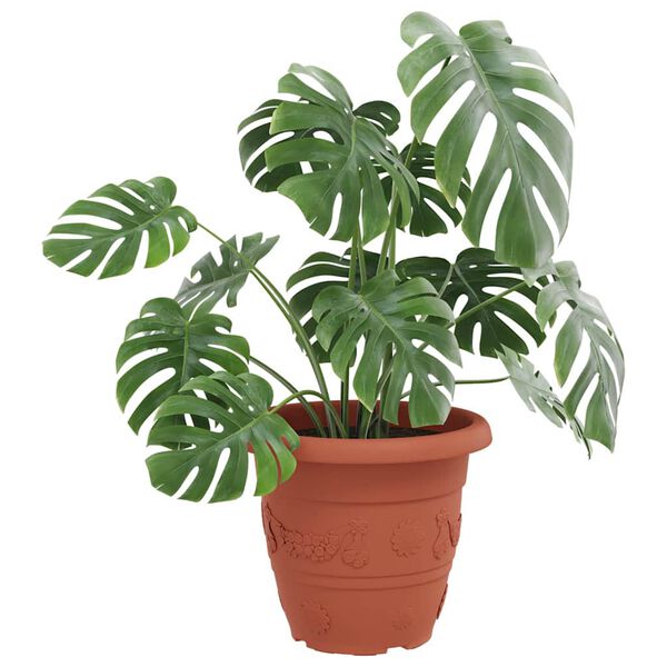 vidaXL Kerek Vir&aacute;gcser&eacute;p 6 pcs T&eacute;gla V&ouml;r&ouml;s &Oslash; 26 x 21,5 cm Műanyag