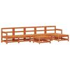 vidaXL Kerti lounge szett 6 pcs Viaszbarna T&ouml;m&ouml;r fenyő