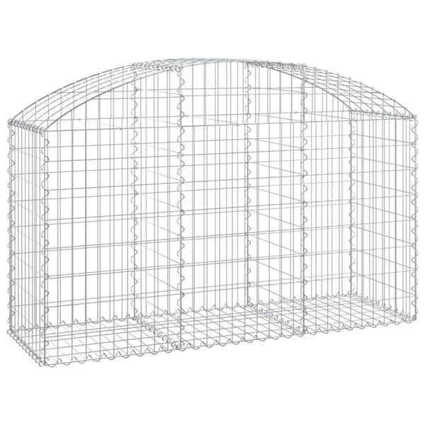 vidaXL íves horganyzott vas gabion kosár 150x50x80/100 cm