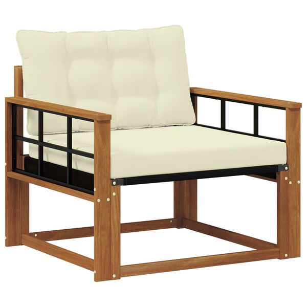 vidaXL K&uuml;lt&eacute;ri kanap&eacute; szett T&ouml;m&ouml;r ak&aacute;cfa &eacute;s textil&eacute;n Term&eacute;szetes