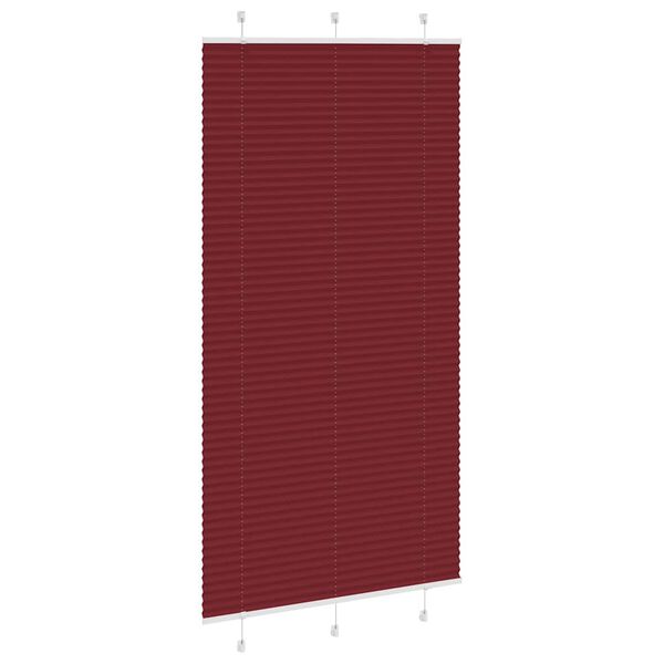 vidaXL plisz&iacute;rozott redőny Bordeaux piros 105x200 cm sz&ouml;vetsz&eacute;less&eacute;g