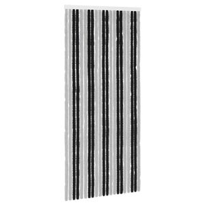 vidaXL Rovar F&uuml;gg&ouml;ny Chenille Sz&uuml;rke &eacute;s fekete 90 x 200 cm 100% PP