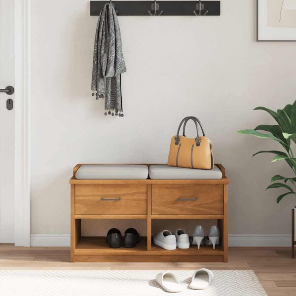 vidaXL SANDNES tömör fenyőfa előszobapad 87x40x50 cm