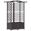 vidaXL Magas&iacute;tott &Aacute;gy Trellis-szel &eacute;s Tetővel Barna 122 x 40 x 138 cm
