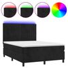 vidaXL fekete b&aacute;rsony rug&oacute;s &eacute;s LED-es &aacute;gy matraccal 140x190 cm