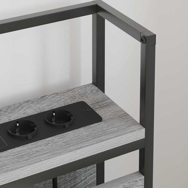 vidaXL T&aacute;rol&oacute; fejt&aacute;mla polcokkal t&aacute;rol&oacute;val Sz&uuml;rke sonoma 75 cm Faanyag