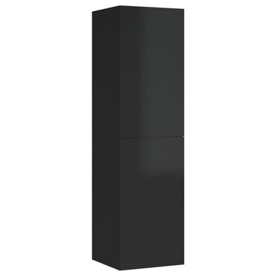 vidaXL 2 db magasfényű fekete forgácslap TV-szekrény 30,5x30x110 cm