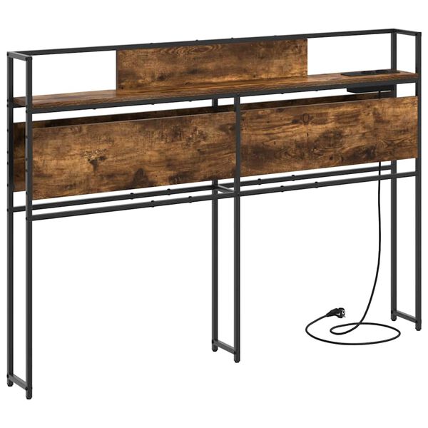 vidaXL T&aacute;rol&oacute; fejt&aacute;mla polcokkal F&uuml;st&ouml;lt t&ouml;lgy 135 cm Faanyag