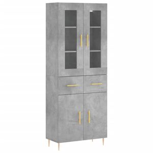 vidaXL betonsz&uuml;rke szerelt fa magasszekr&eacute;ny 69,5 x 34 x 180 cm