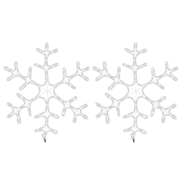 vidaXL 2 db meleg feh&eacute;r kar&aacute;csonyi h&oacute;pehely LED-del 59 x 59 cm